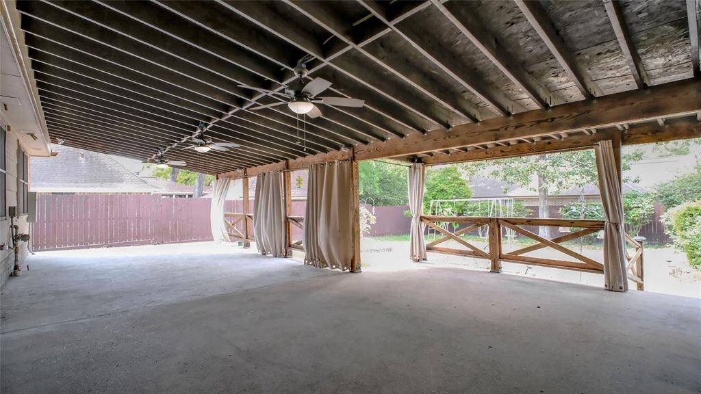 Spacious covered back patio