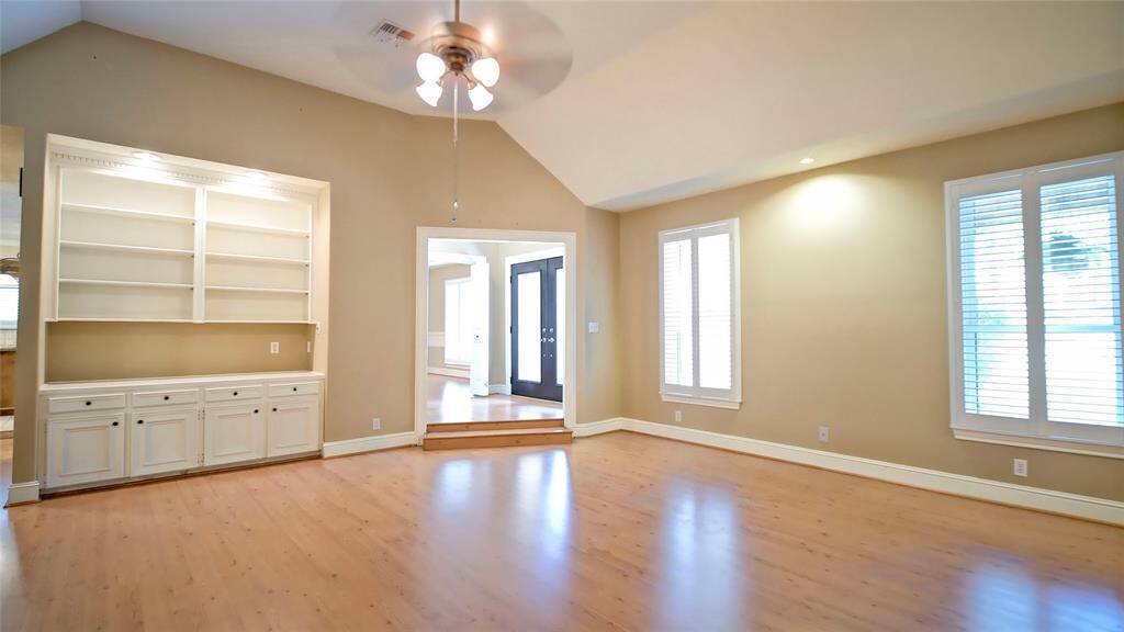 Built in shelving.