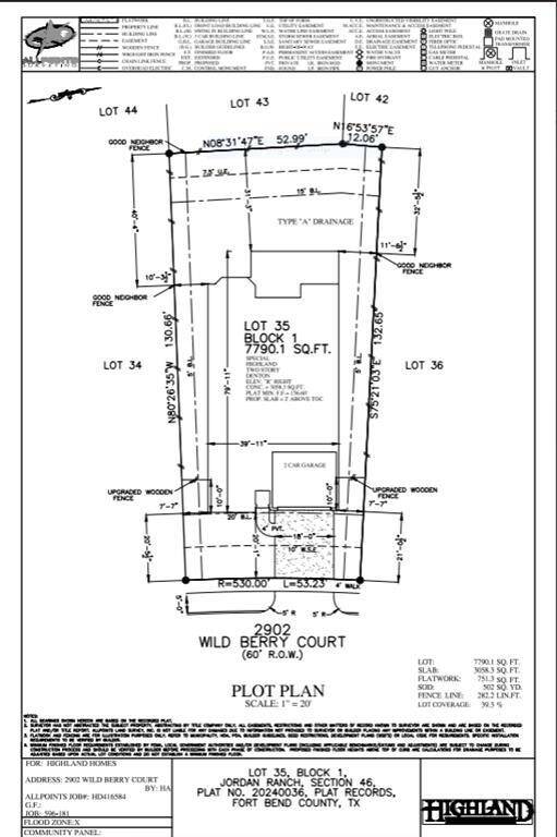 2902 Wild Berry Court - Plot plan!
