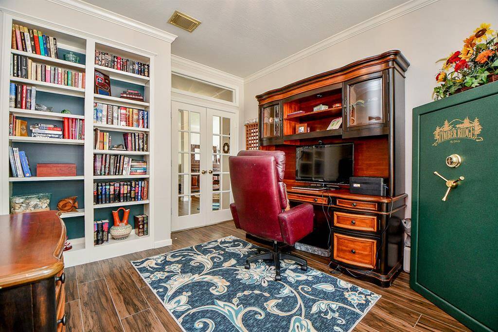 Big double windows brighten this sublime formal dining area, off the main entrance hallway.