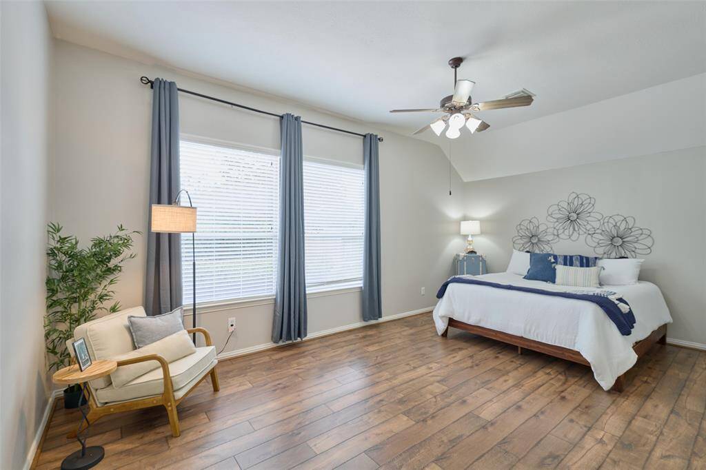 The primary bedroom is so spacious that you could easily add a sitting area.