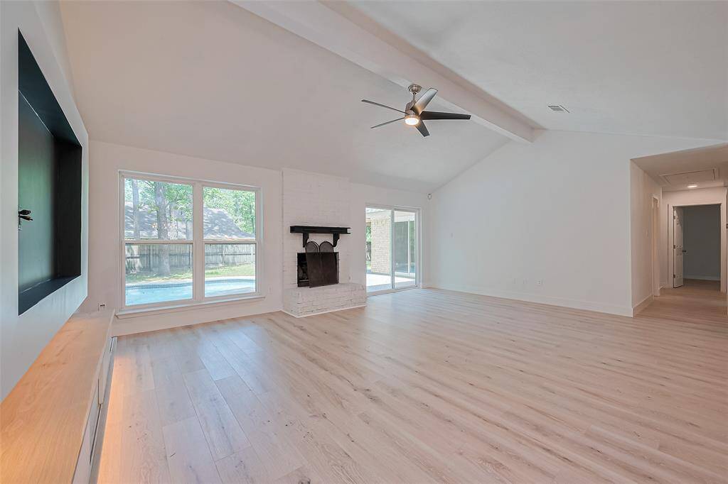 Family room over looks pool