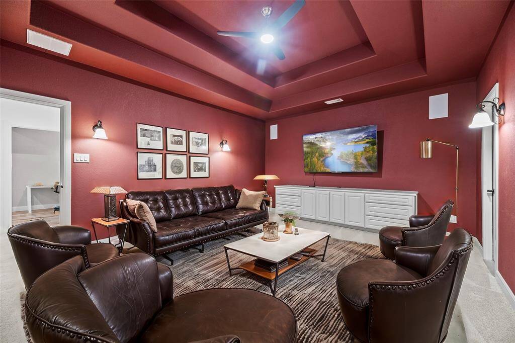 This upstairs media room is all about family fun and entertainment! Pop some popcorn it's movie night!