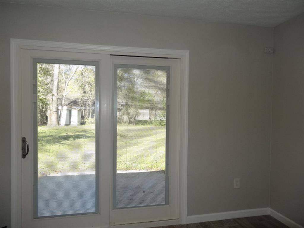 Sliding French doors w/view of huge backyard
