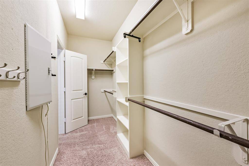 Your walk-in closet has built in shelves