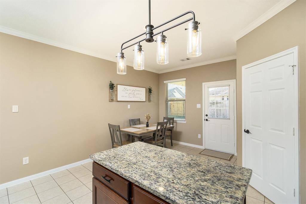 Granite countertops, updated lighting