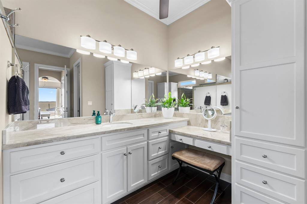Includes a seated vanity space