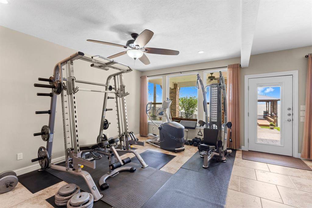 Spacious enough for a private workout area