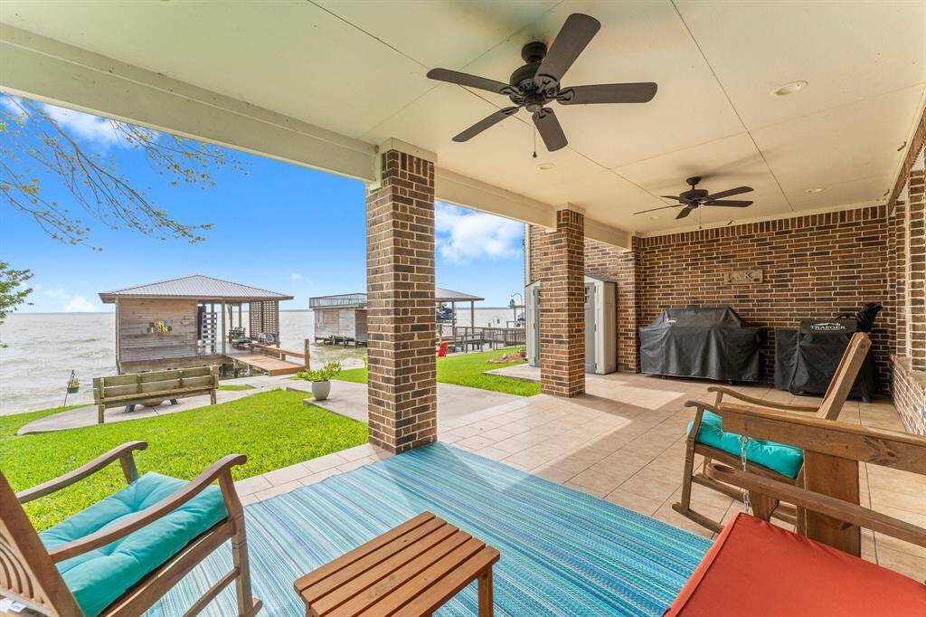 Overlooking the backyard