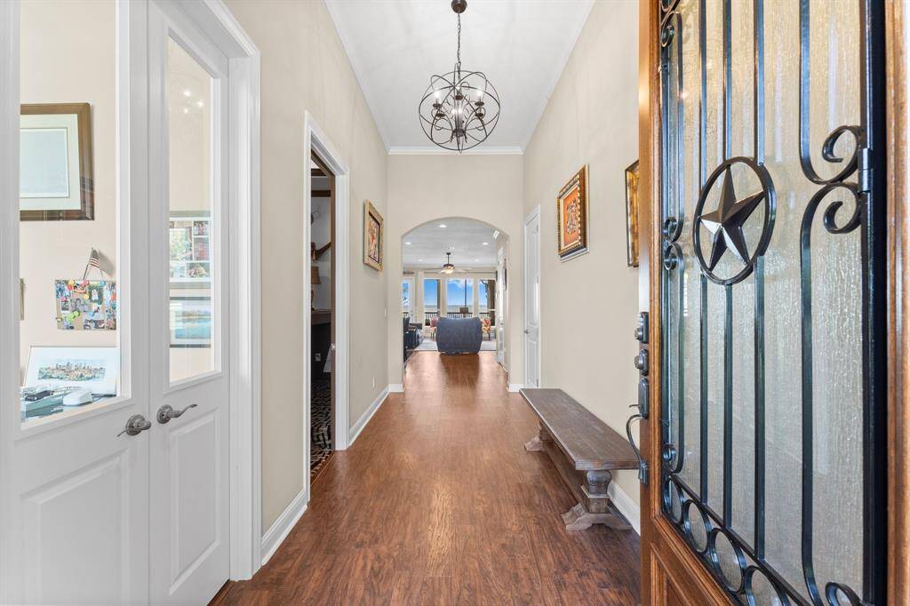 Solid wood, glass and iron from door