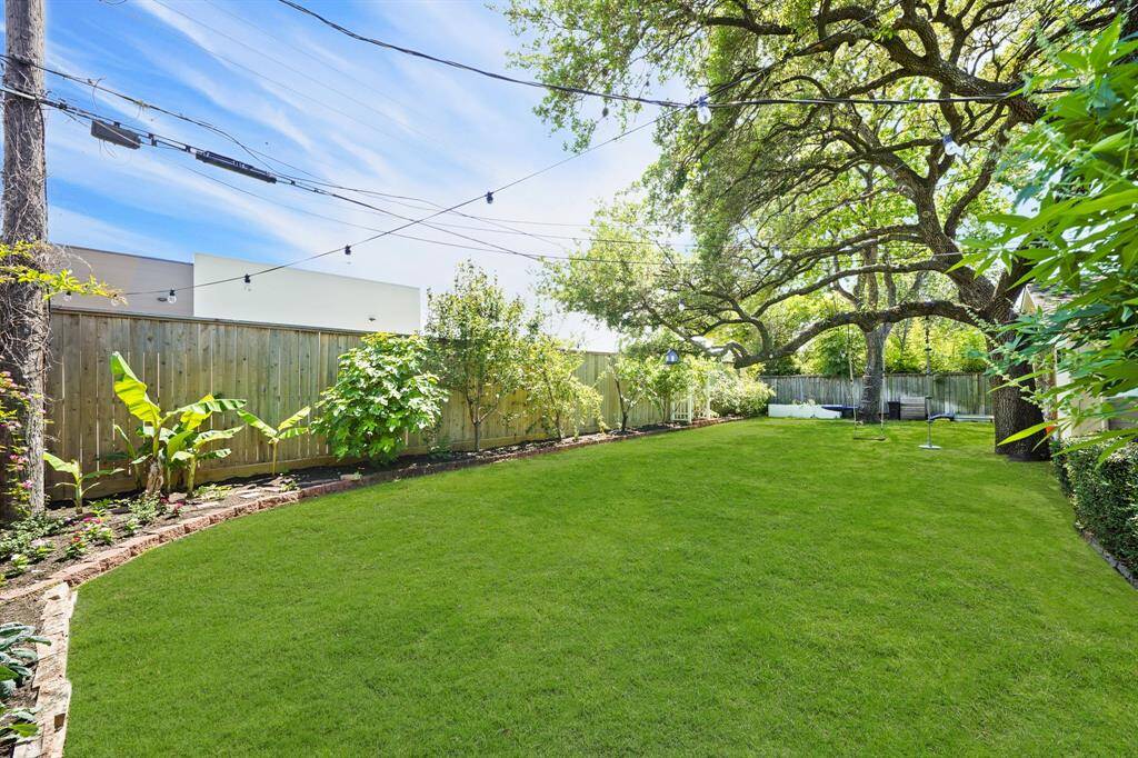 The Backyard features Raised Garden Beds on the West Side of the House.