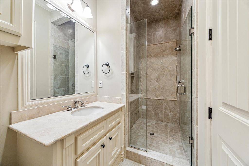 En suite bathroom with shower.