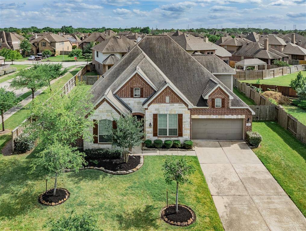 this is an aerial view of the front of your new home