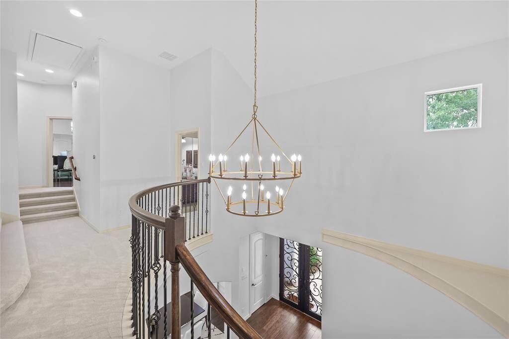 Continue upstairs to your second floor.