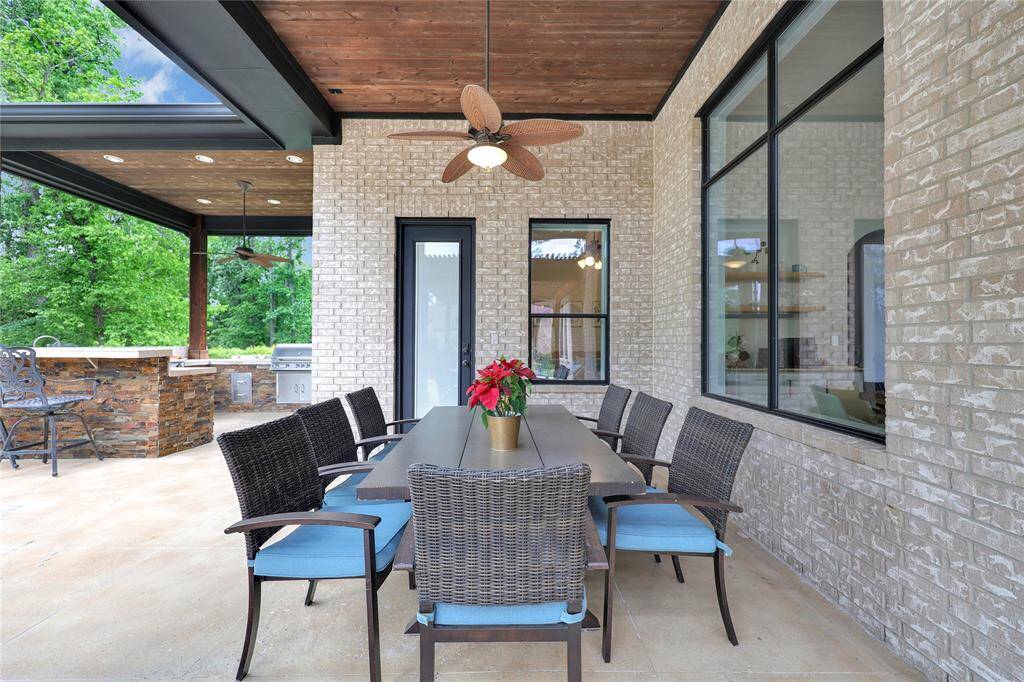 Your covered back patio dining space.