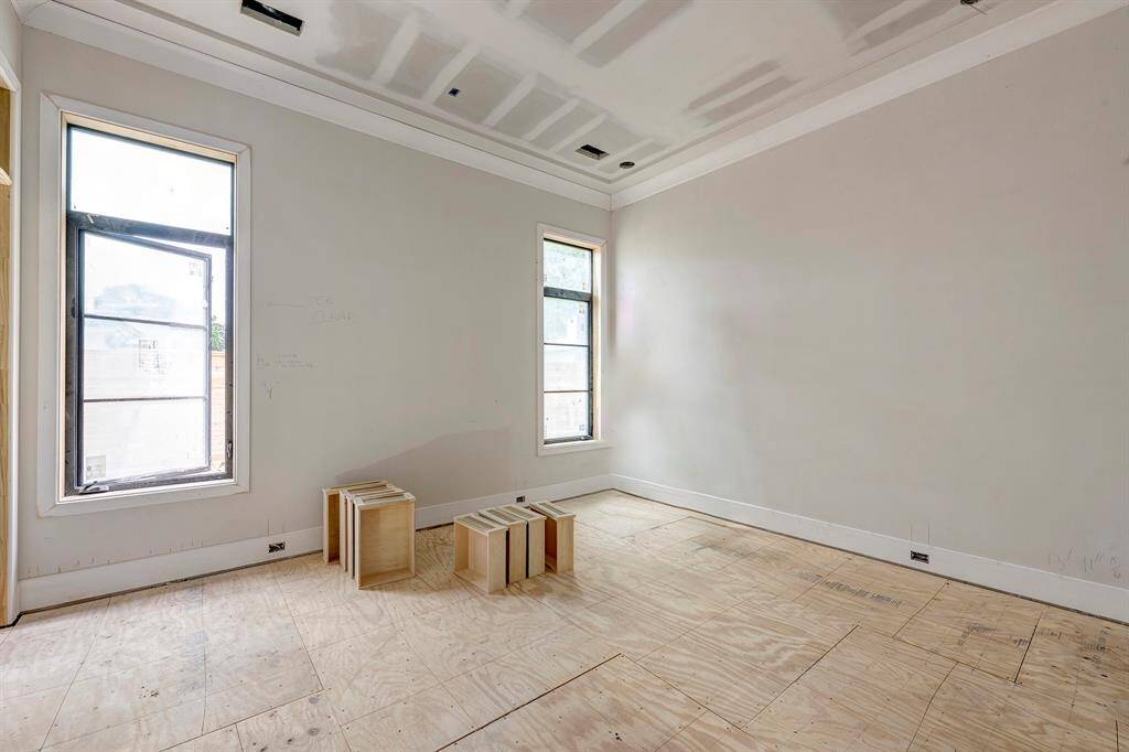 Secondary bedroom. Stage of construction as of April 3, 2025.