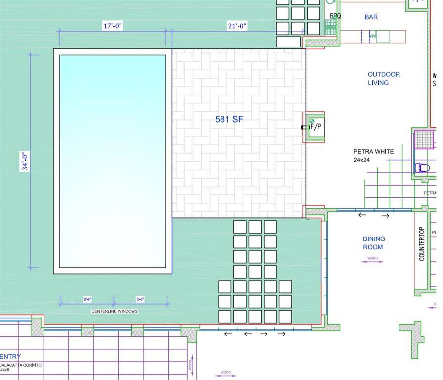 Pool Area alternative with walkway to patio area.