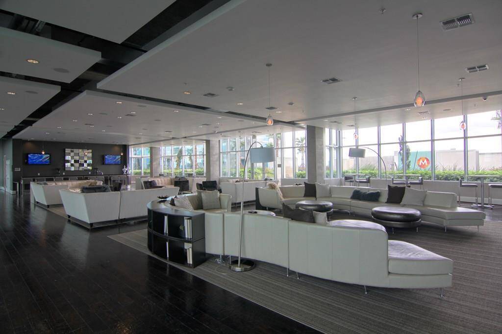 The 6th floor lounge has several gathering areas and can be reserved for private events.