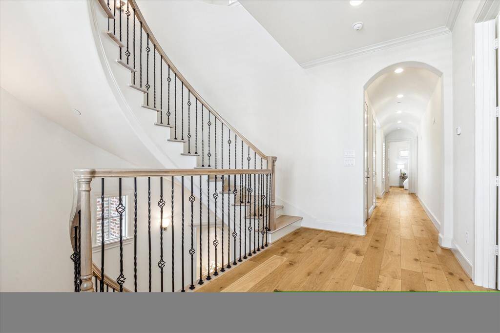The 2nd level offers 3 bedrooms including the primary suite, and two secondary bedrooms. The primary suite has a spacious bath and access to the utility room. Bedrooms 2 & 3 share Jack and Jill baths.