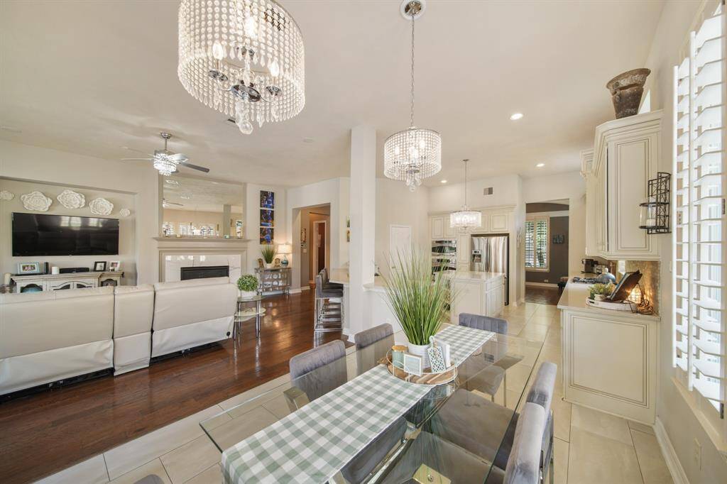 Beautiful open floorpan complete with electric window coverings on the back windows.