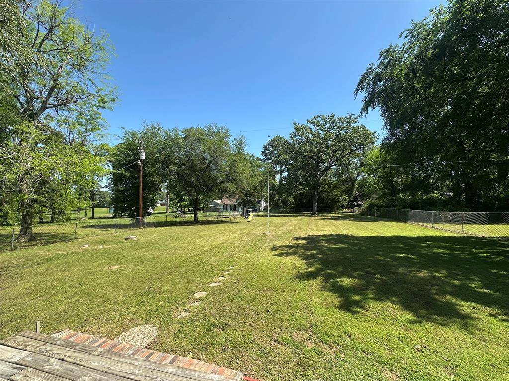 Large fenced backyard