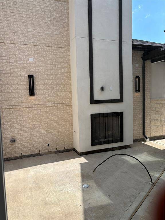 Courtyard fireplace