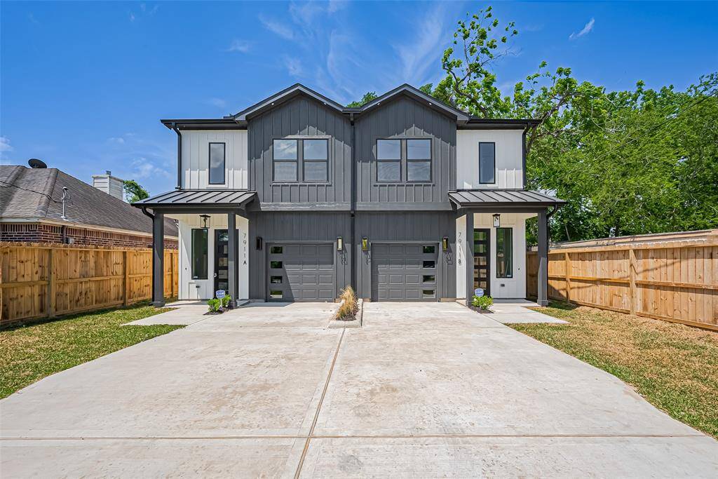 Modern Living Meets Investment Opportunity in Acres HomesStep into style with this newly constructed duplex, featuring bold curb appeal, clean lines, and private garages for each unit. Whether you're house-hacking or building your portfolio, 7911 Carver offers smart design and income potential—all in one sleek package. With gated side yards and a spacious double driveway, this property combines functionality with modern flair in Houston’s rapidly growing Acres Homes community.