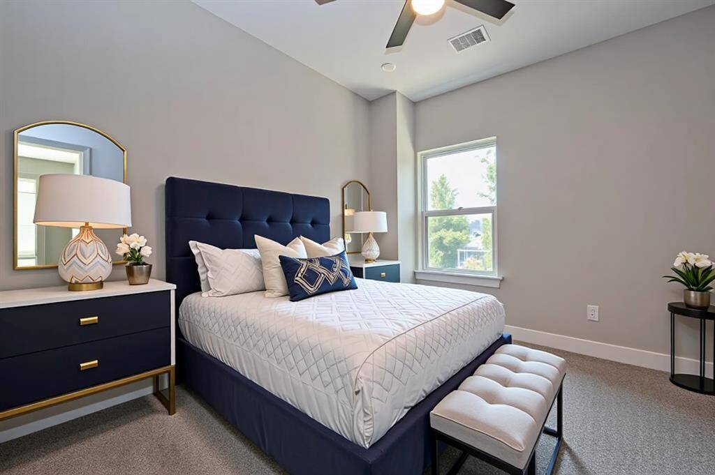 Smart Layout with Storage & StyleThis secondary bedroom features fresh neutral paint, plush carpet, and dual closets—offering both comfort and functionality. The modern ceiling fan and recessed lighting complete the look, making this room move-in ready and easy to personalize.