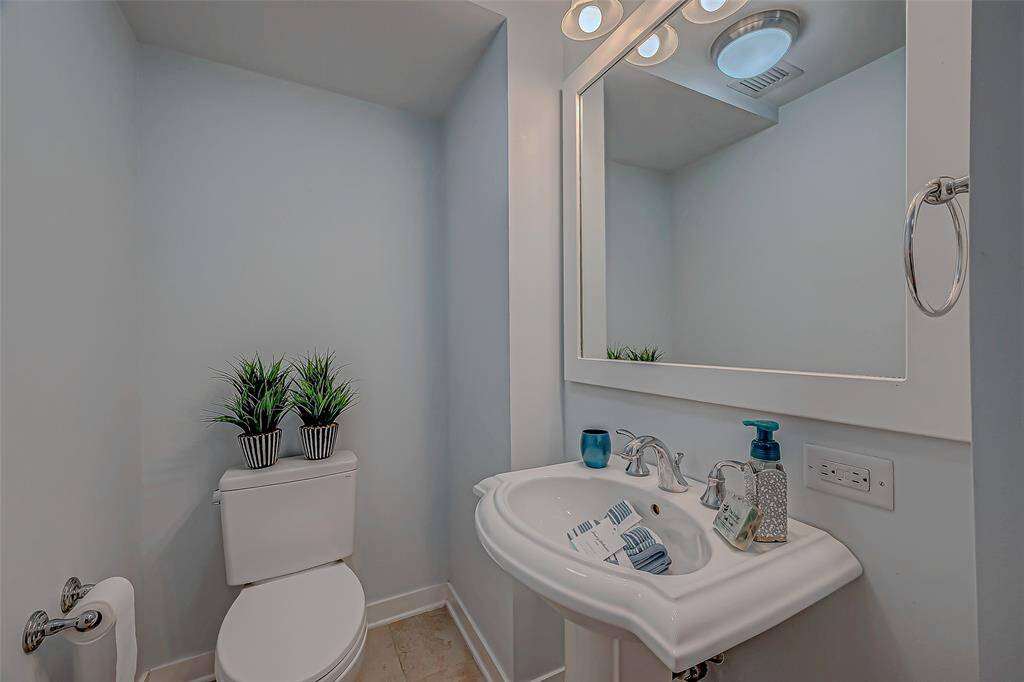 Elegant guest bathroom with modern touches.
