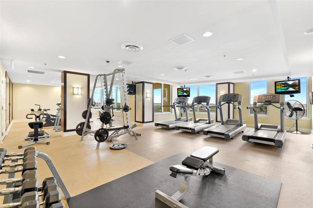 Experience a spacious fitness center with top-notch equipment and a relaxing dry sauna.
