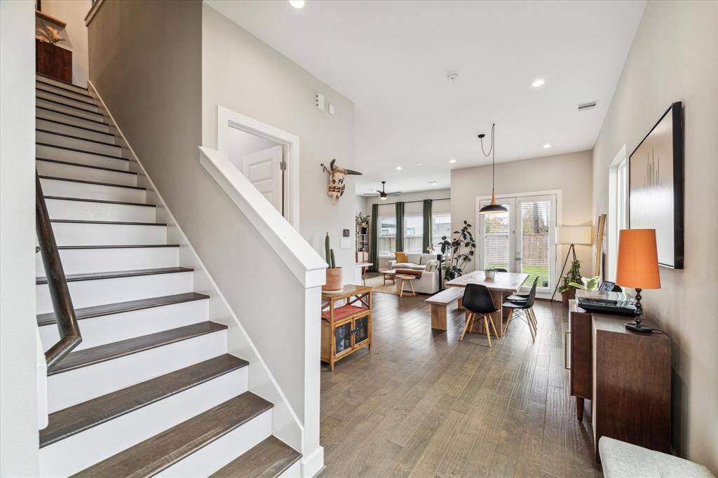 Spacious open concept living on the first floor.