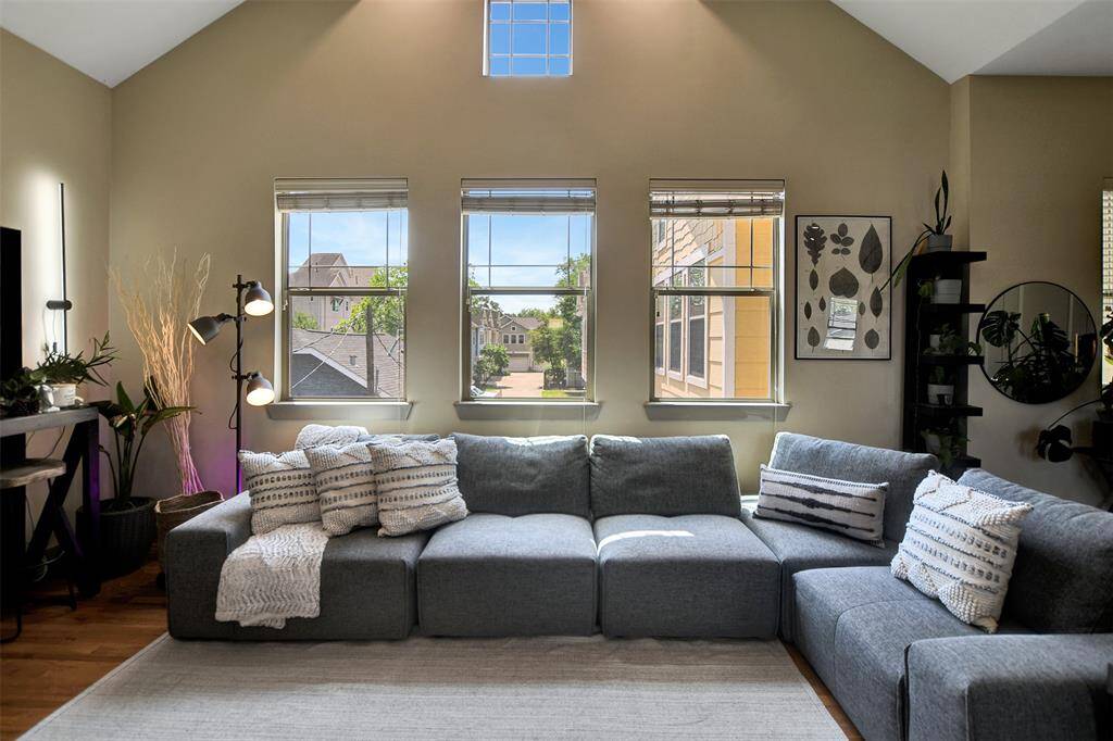 Spacious living area with lots of natural light.