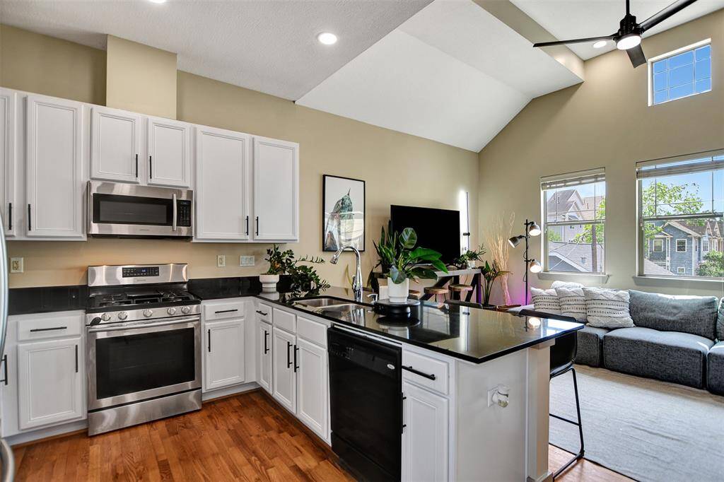 Beautiful black granite countertops.