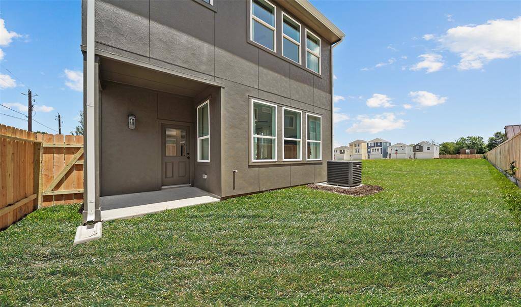 Covered patio in backyard