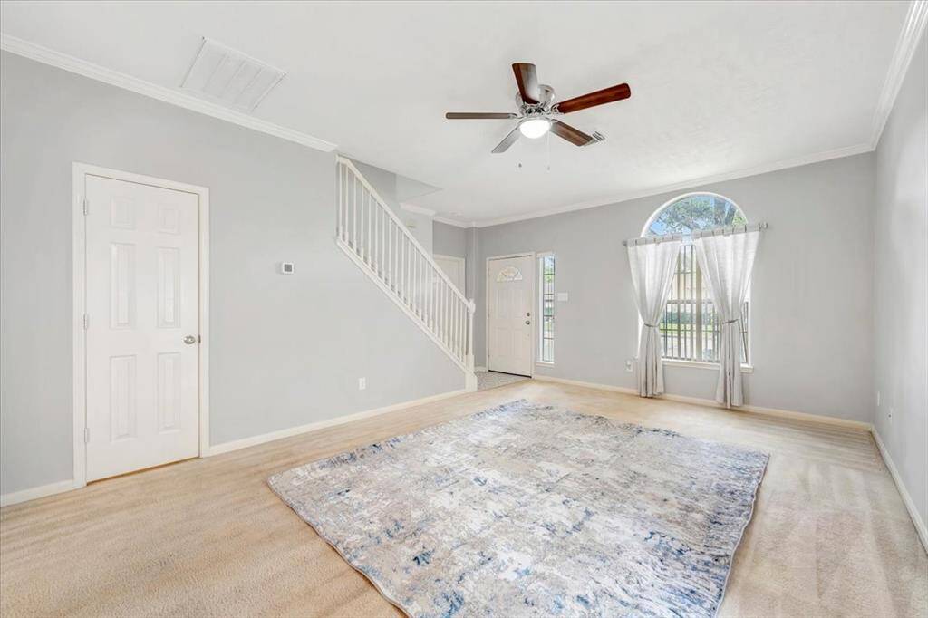 Huge Living area with access to half bath.