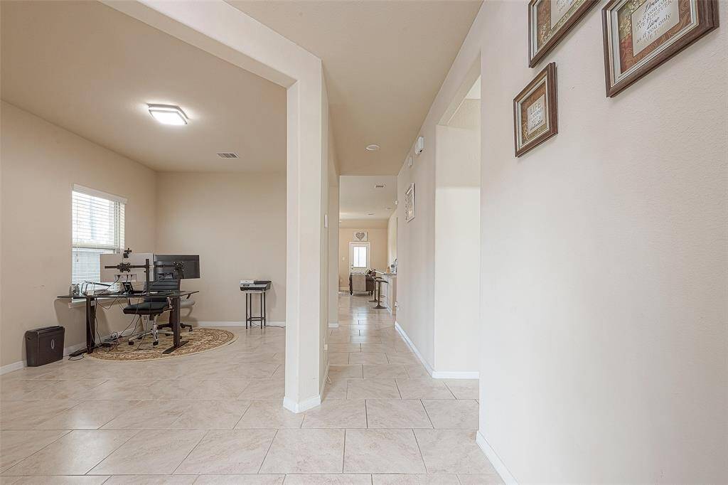 Entrance view, flex space to the left. Perfect for an extra office area.