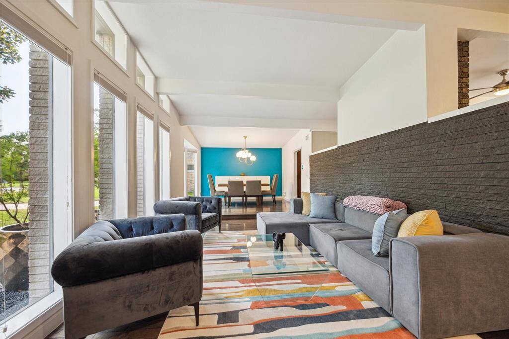Living room and dining room view once you step through the front door