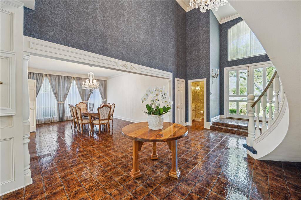 entry and dining room