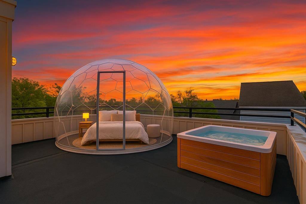 Sleep under the stars on the roof top terrace..picture is to give you ideas for your rooftop deck