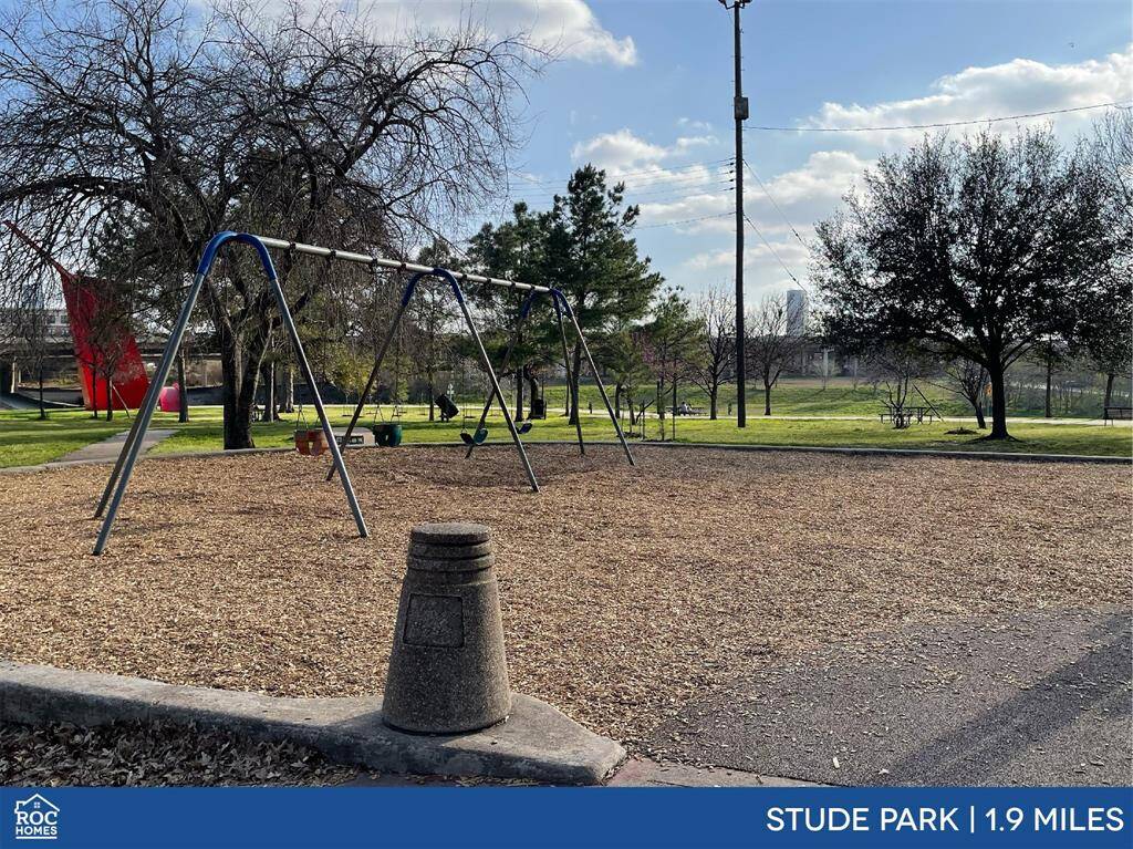 Stude Park is a vibrant urban green space offering a variety of recreational facilities, scenic trails, and stunning views of White Oak Bayou, making it a beloved destination for outdoor enthusiasts and families.