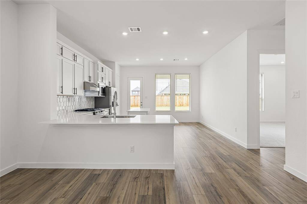 Open concept kitchen with island