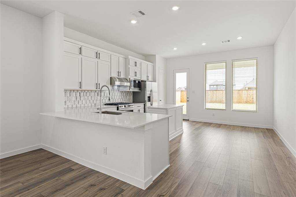 Open concept kitchen with island