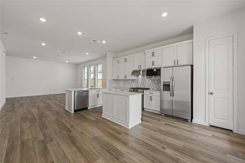 Open concept kitchen with island