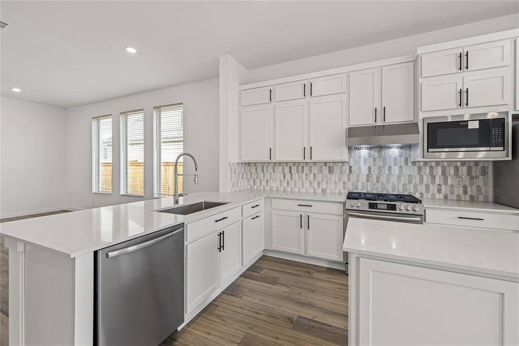 Open concept kitchen with island