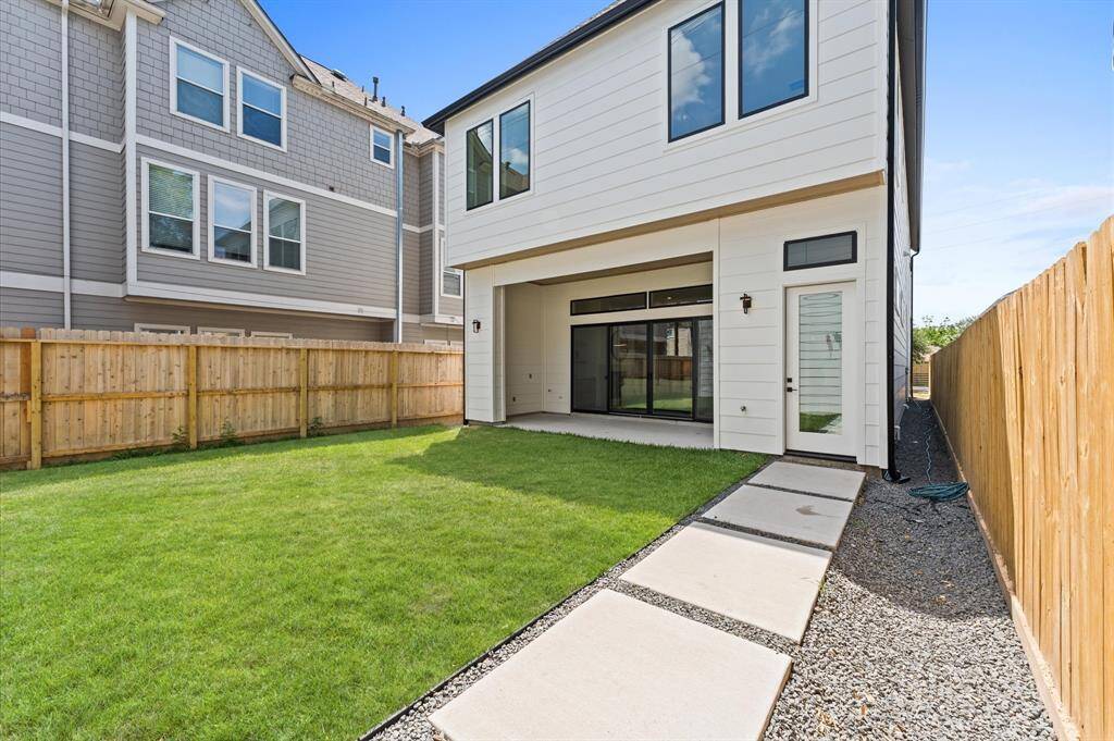 Expansive pool ready backyard and outdoor patio.