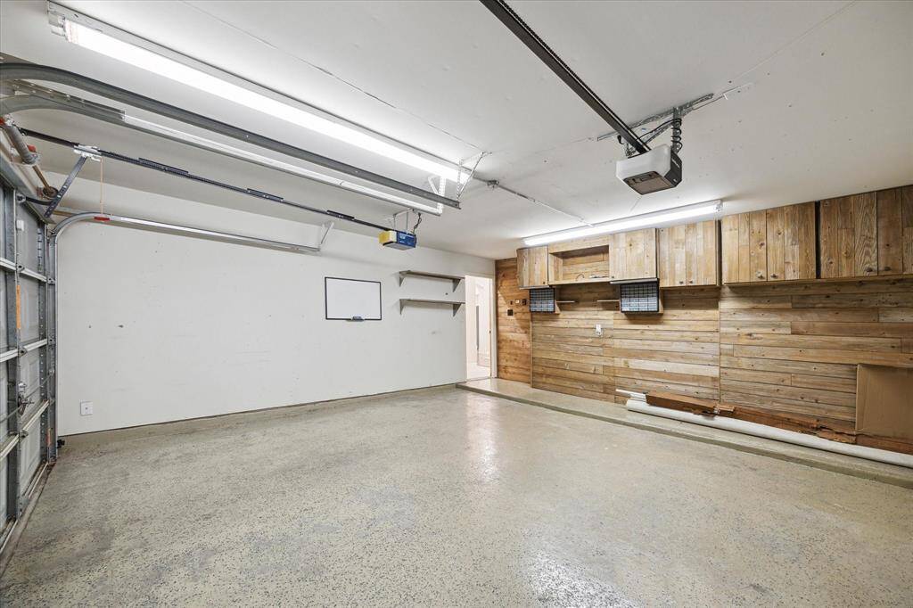 2 car garage with built in workspace.