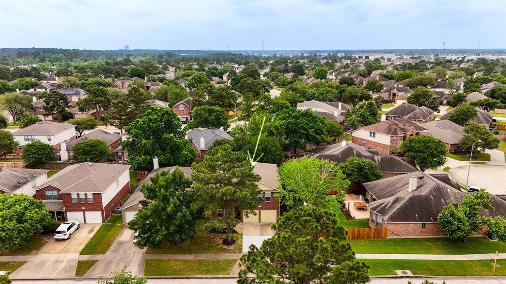 Another perspective from above reveals the well-planned neighborhood layout.