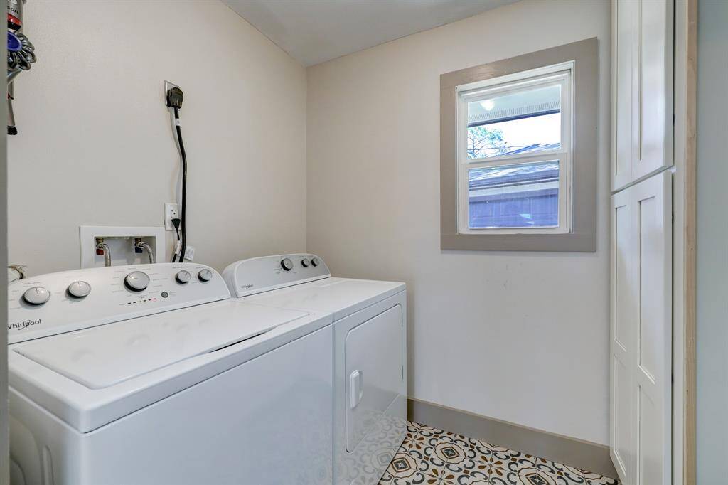 Full size Washer and Dryer are included in utility room.
