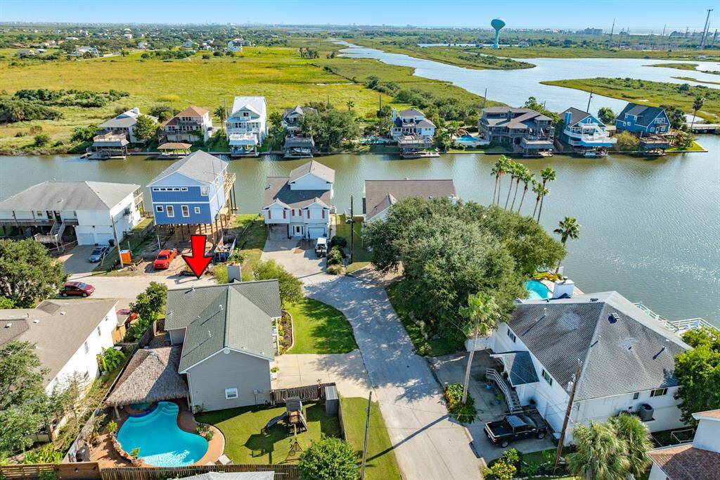 Aerial location view of home, wonderful corner lot location.