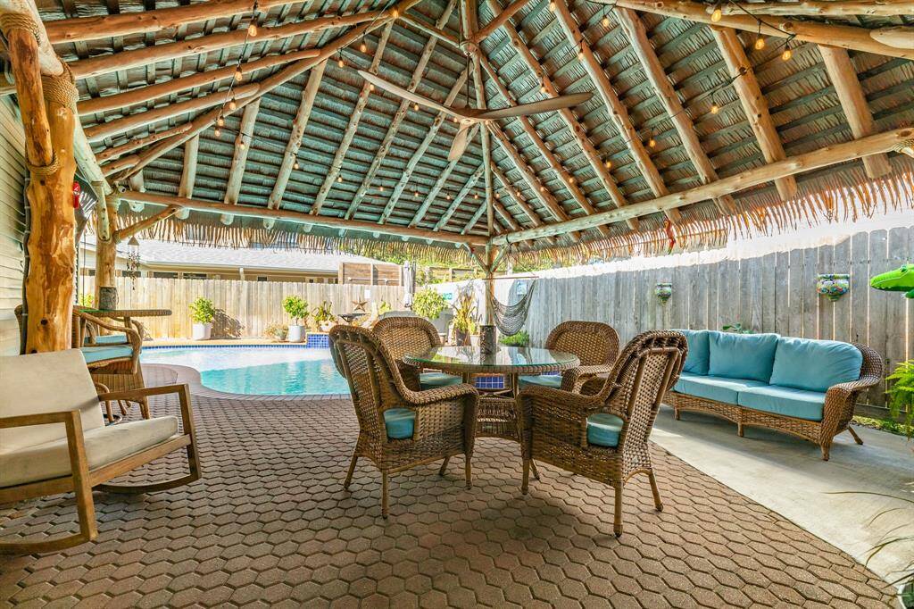 Large shaded patio area to sit and relax.